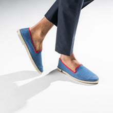 Load image into Gallery viewer, Collab Slip-On Light Denim HAST Homme ANGARDE coton summer sunrise bleu jeans casual chic