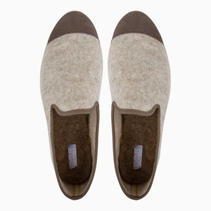 AW Slipper Certossino Homme ANGARDE laine winter cocooning marron vue dessus
