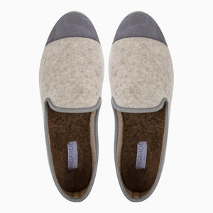 AW Slipper Inky Blue winter cocooning bleu gris vue de dessus