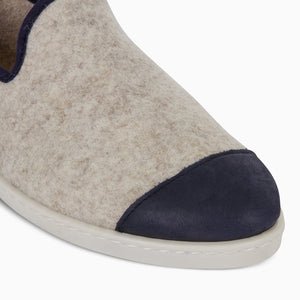 AW Slipper Marine Blue Homme ANGARDE laine winter cocooning bleu marine confortable