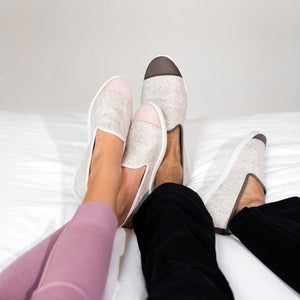 AW Slipper Silver Pink Femme ANGARDE laine winter cocooning rose pâle unisex