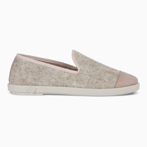 AW Slipper Silver Pink Femme ANGARDE laine winter cocooning rose pâle vue profil