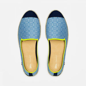 Collab Slip-On Azulejos GILI'S Homme ANGARDE coton summer sunrise bleu dur vue de dessus