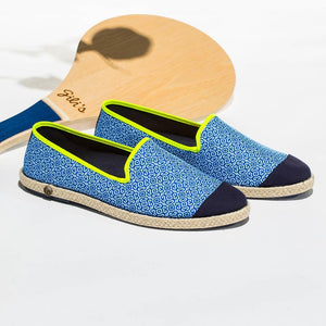 Collab Slip-On Azulejos GILI'S Homme ANGARDE coton summer sunrise bleu dur vue biais