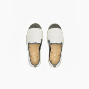 Classic Slip-On Cream Enfants ANGARDE coton summer sunrise blanc crème vue dessus