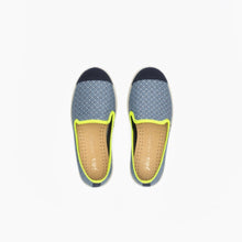 Load image into Gallery viewer, Collab Slip-On Navy Azulejos GILI&#39;S Enfant ANGARDE coton sunrise summer bleu et jaune vue dessus