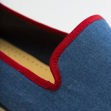 Load image into Gallery viewer, Collab Slip-On Light Denim HAST Homme ANGARDE coton summer sunrise bleu jeans confortable