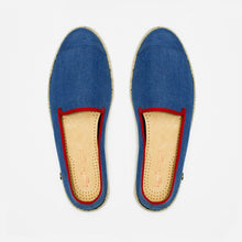 Load image into Gallery viewer, Collab Slip-On Light Denim HAST Homme ANGARDE coton summer sunrise bleu jeans vue de dessus