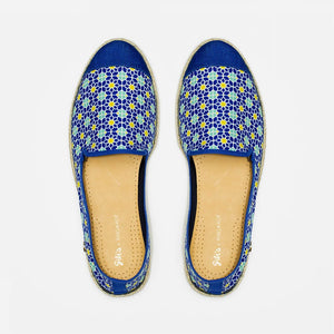 Collab Slip-On Majorelle GILI'S Homme ANGARDE coton summer sunrise bleu vert vue de dessus