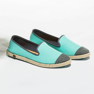 Classic Slip-On Aqua Femme ANGARDE cotton summer sunrise bleu vert vue biais