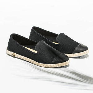  Classic Slip-On Black Femme ANGARDE cotton summer sunrise noire vue biais