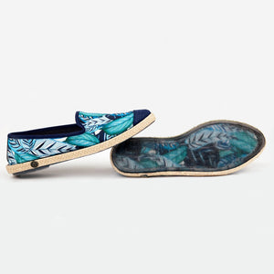 Collab Slip-On Feuille FORGET ME NOT femme ANGARDE coton summer sunrise imprimé feuille casual chic