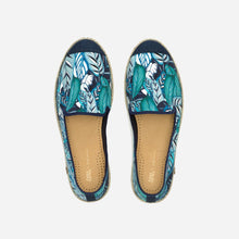 Load image into Gallery viewer, Collab Slip-On Feuille FORGET ME NOT femme ANGARDE coton summer sunrise imprimé feuille vue dessus