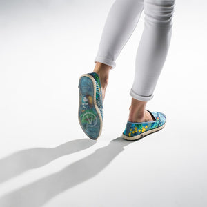 Collab Slip-On Perroquet FORGET ME NOT femme ANGARDE coton summer sunrise imprimé tropical casual chic